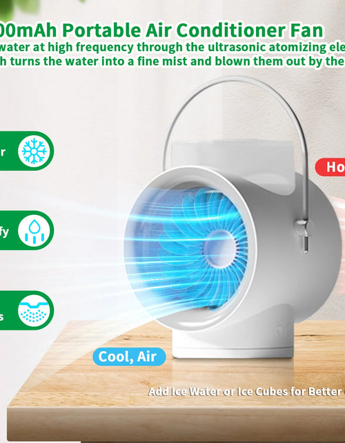 Load image into Gallery viewer, Electric Portable Mini Air Conditioner Fan, Evaporative Air Cooler Fan Humidifier, Wihte
