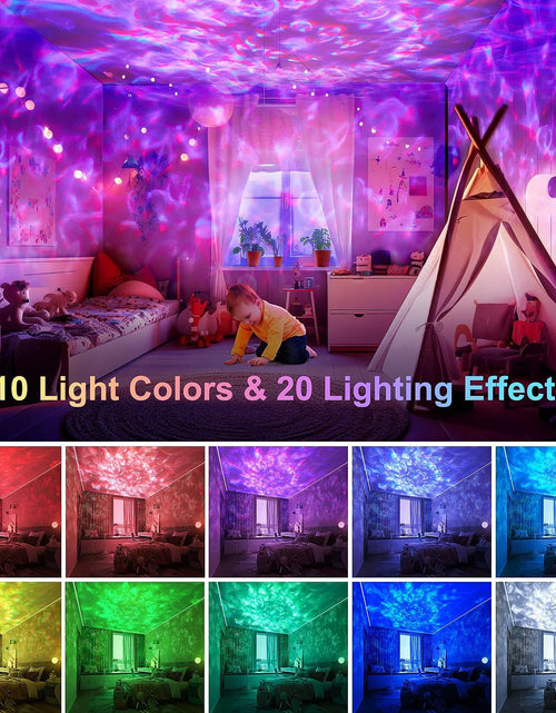 Load image into Gallery viewer, Galaxy Projector Galaxy Light, 4 in 1 LED Galaxy Projector 20 Lighting Effects Night Light Projector/ White Noise Star Projector Galaxy Light Bluetooth Music Speaker &amp; Remote Control &amp; Timer
