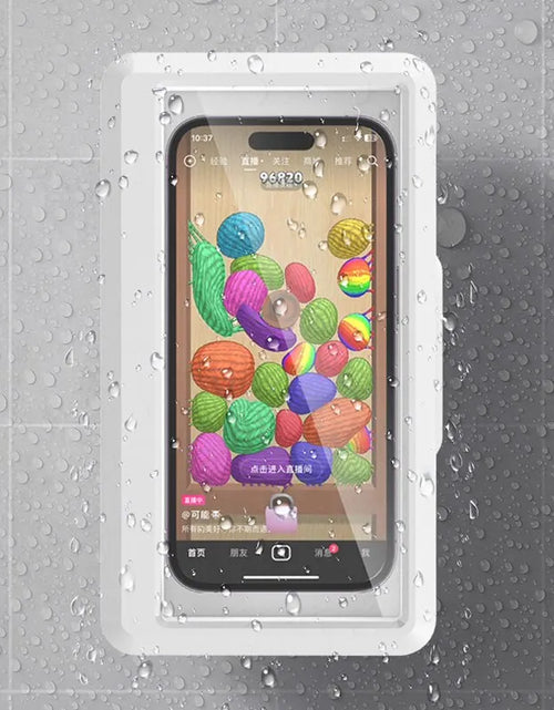 Load image into Gallery viewer, Bathroom Waterproof Phone Holder Shower Phone Case Seal Protection Touch Screen Mobile Phone Box for Kitchen Wall Stand Shelves
