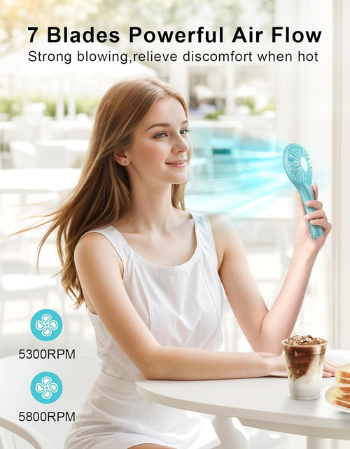 Load image into Gallery viewer, Mini Handheld Fan Battery Operated Small Personal Portable Fan Speed Adjustable USB Rechargeable Fan Cute Design Powerful Eyelash Fan for Stylish Kids Girls Women Men Indoor Outdoor Travelling
