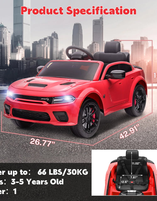 Load image into Gallery viewer, Dodge Electric Ride on Cars for Kids, 12V Licensed Dodge Charger SRT Powered Ride on Toys Cars with Parent Remote Control, Electric Car for Girls 3-5 W/Music Player/Led Headlights/Safety Belt, Pink
