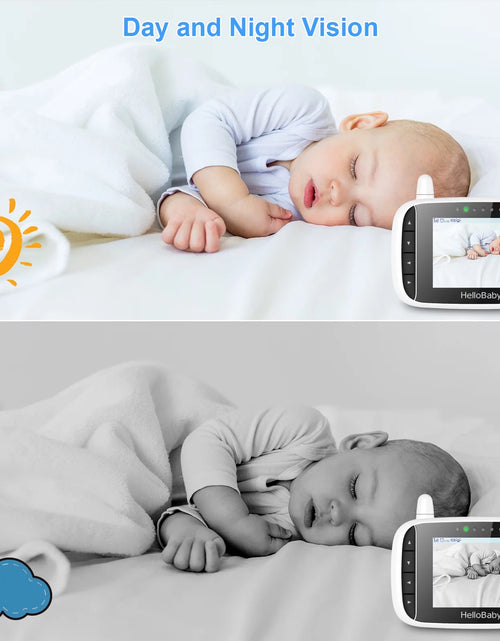 Load image into Gallery viewer, Baby Monitor with Remote Pan-Tilt-Zoom Camera, 3.2 Inch Video Baby Monitor HB65 with Camera and Audio, Night Vision, 2-Way Talk,Temperature Sensor, 960Ft Range
