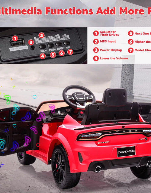 Load image into Gallery viewer, Dodge Electric Ride on Cars for Kids, 12V Licensed Dodge Charger SRT Powered Ride on Toys Cars with Parent Remote Control, Electric Car for Girls 3-5 W/Music Player/Led Headlights/Safety Belt, Pink
