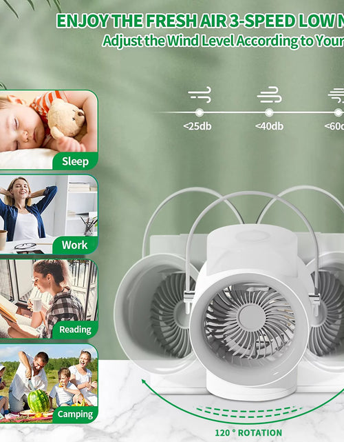 Load image into Gallery viewer, Electric Portable Mini Air Conditioner Fan, Evaporative Air Cooler Fan Humidifier, Wihte
