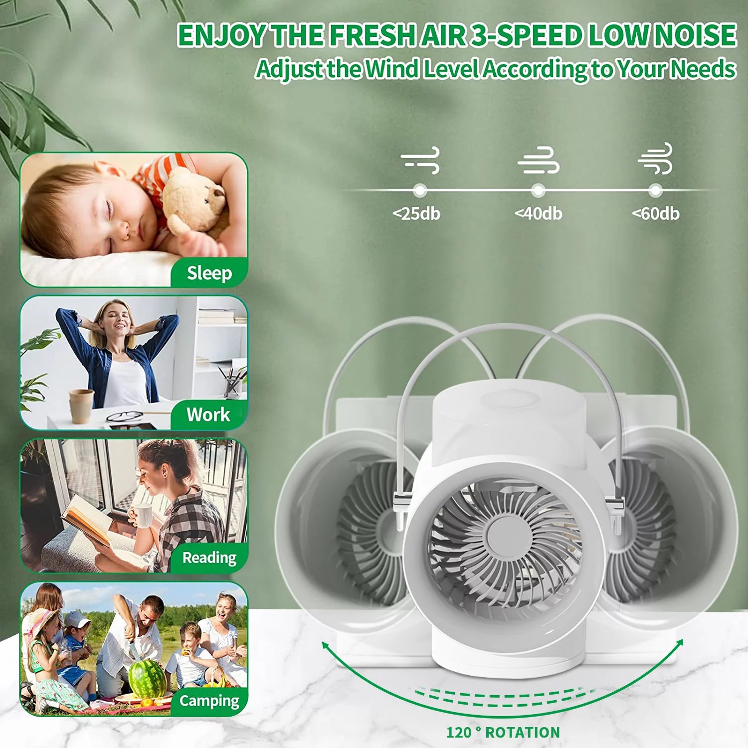 Electric Portable Mini Air Conditioner Fan, Evaporative Air Cooler Fan Humidifier, Wihte