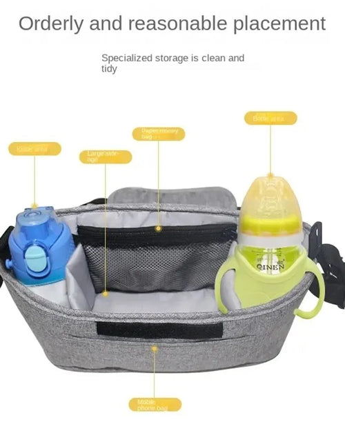 Load image into Gallery viewer, Stroller Bag Baby Diaper Mummy Bag Large Capacity Stroller Organizer Cup Holder Feeding Bottle Stroller Accessories Hanging Bag
