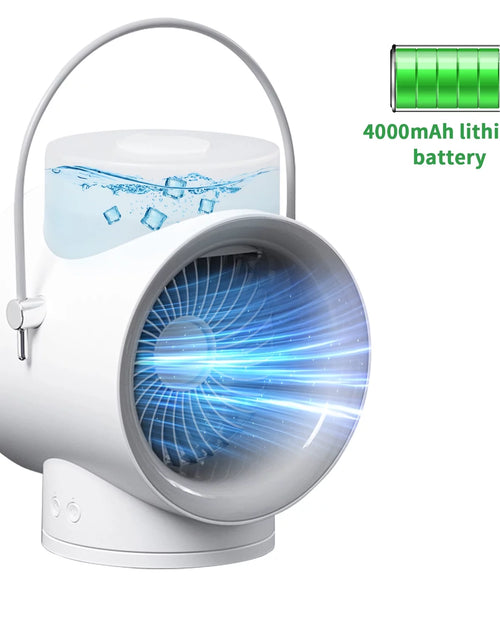 Load image into Gallery viewer, Electric Portable Mini Air Conditioner Fan, Evaporative Air Cooler Fan Humidifier, Wihte
