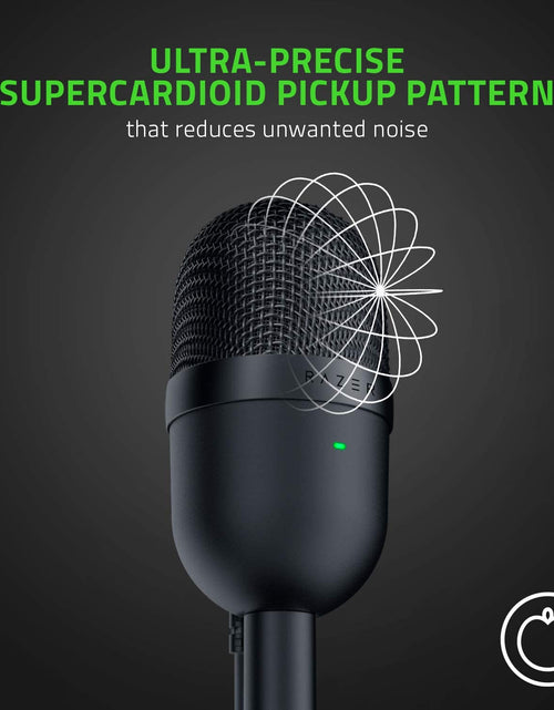 Load image into Gallery viewer, Seiren Mini USB Streaming Microphone: Precise Supercardioid Pickup Pattern - Professional Recording Quality - Ultra-Compact Build - Heavy-Duty Tilting Stand - Shock Resistant - Classic Black
