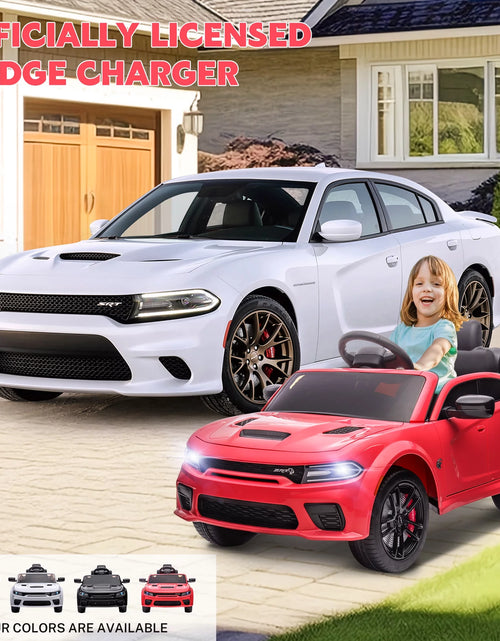 Load image into Gallery viewer, Dodge Electric Ride on Cars for Kids, 12V Licensed Dodge Charger SRT Powered Ride on Toys Cars with Parent Remote Control, Electric Car for Girls 3-5 W/Music Player/Led Headlights/Safety Belt, Pink
