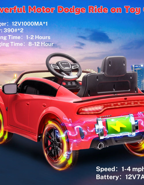 Load image into Gallery viewer, Dodge Electric Ride on Cars for Kids, 12V Licensed Dodge Charger SRT Powered Ride on Toys Cars with Parent Remote Control, Electric Car for Girls 3-5 W/Music Player/Led Headlights/Safety Belt, Pink
