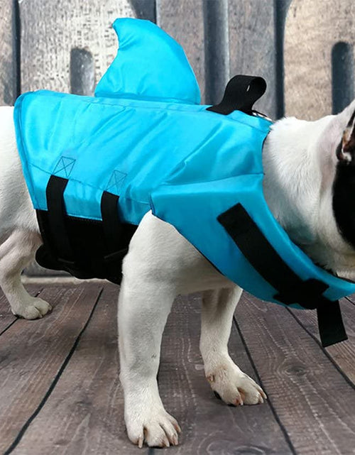 Load image into Gallery viewer, Dog Life Jacket- Preserver with Adjustable Belt, Pet Swimming Shark Jacket for Short Nose Dog (Pug,Bulldog,Poodle,Bull Terrier,Labrador)
