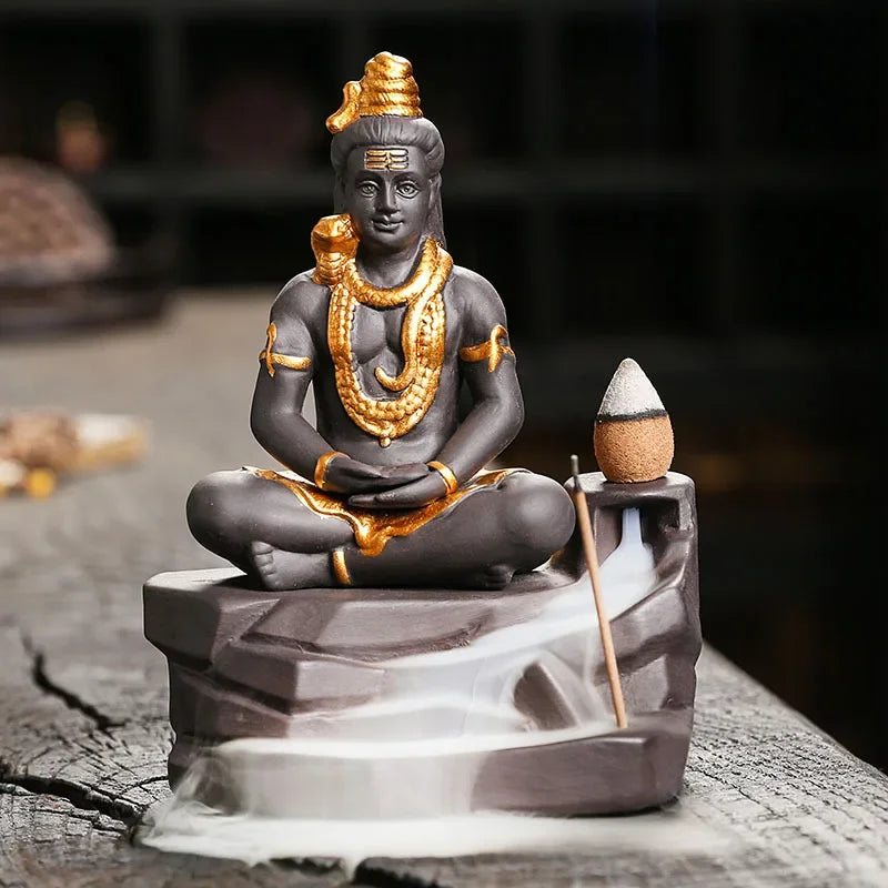 Shiva Buddha  Ornaments For Home Decoration Backflow Incense Burner