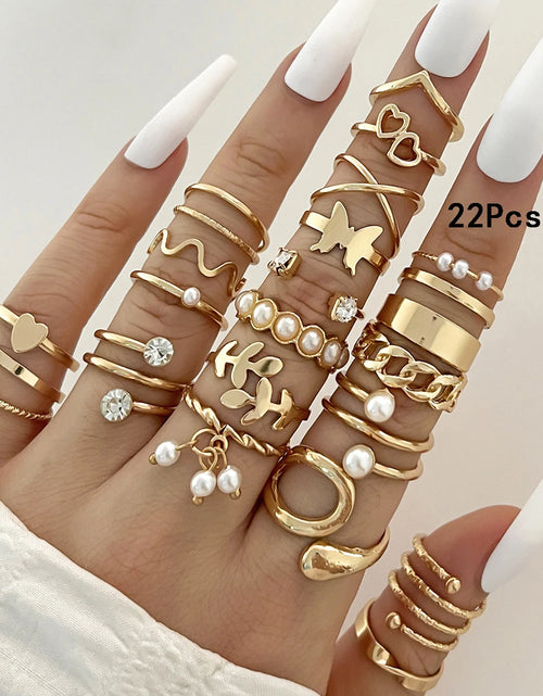 Load image into Gallery viewer, 23Pcs Trendy Simple Knuckle Rings Set For Women Crystal Star Moon Eye Wave Ring Female Fashion Party Jewelry Accessories
