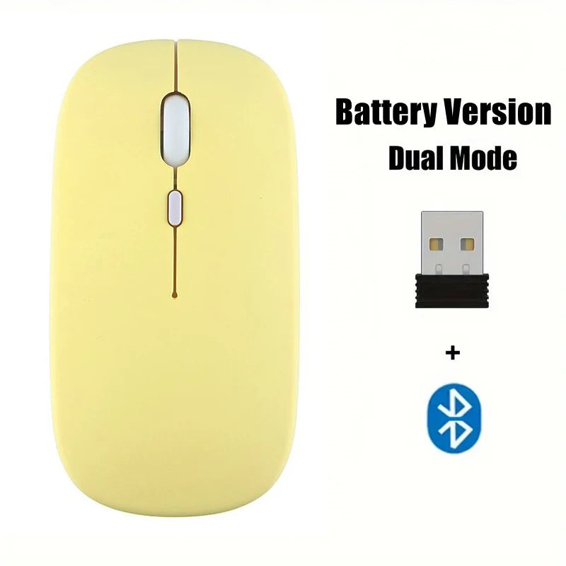 Portable Wireless Mouse Bluetooth-compatible 2.4GHz Dual Modes Computer Mice with Nano Receiver for Notebook PC Laptop Macbook