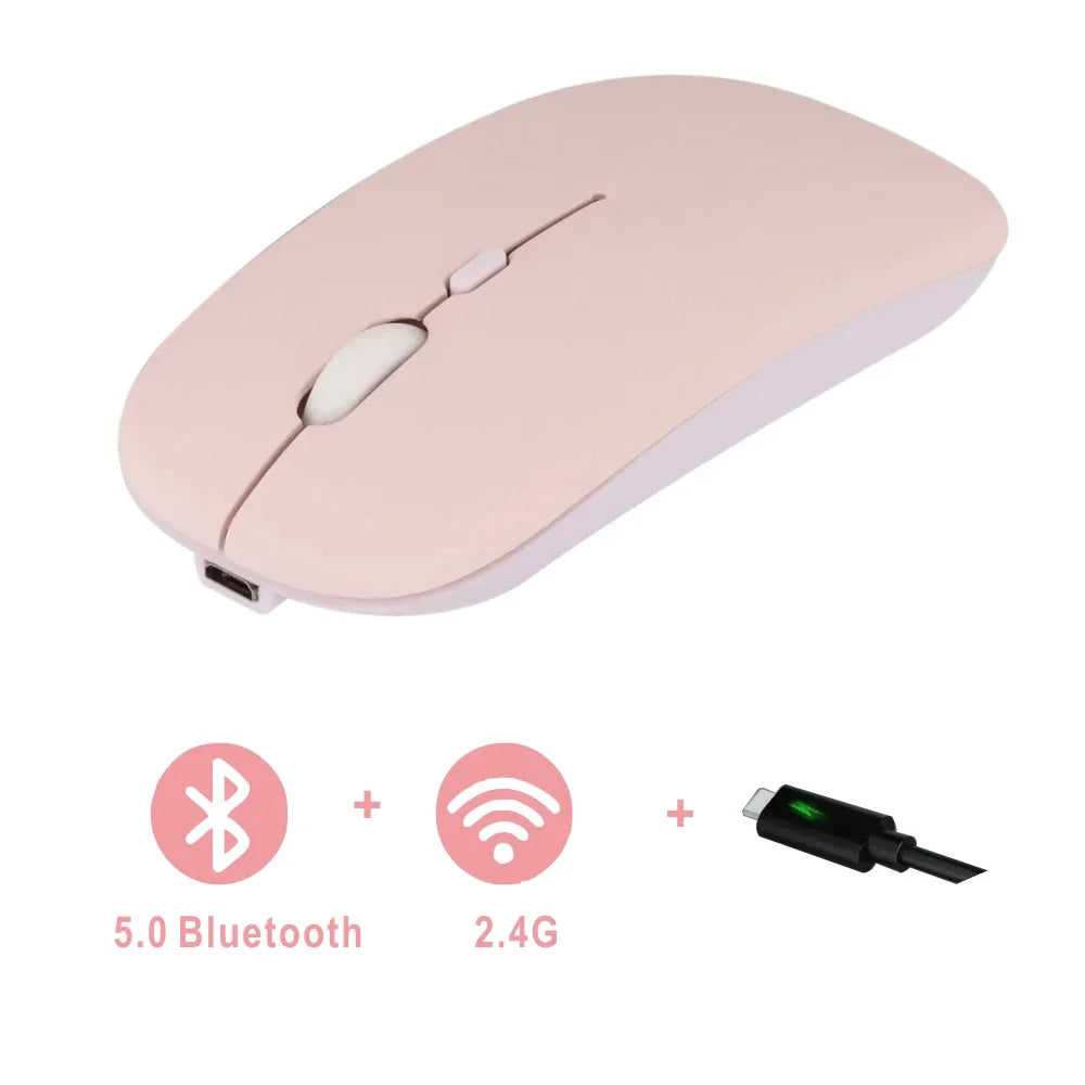 Mouse Rechargeable  Bluetooth Wireless Dual Mode 5.1 BT Silent Computer  gaming  Ergonomic Mouse for PC Laptops 2.4 USB