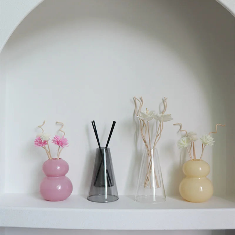 Aromatherapy Diffuser Bottle Transaprent Glass Essential Oil Bottles With Fragrance Stick Home Storage Container Bottle Decorate