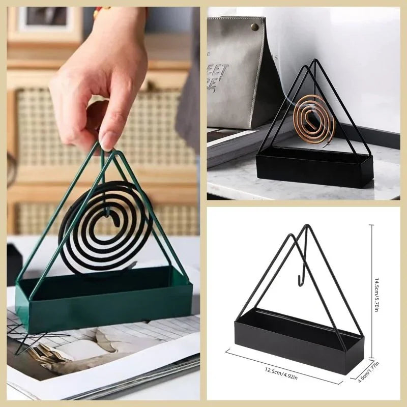 Mosquito Coil Holder Creative Triangle Mosquito Incense Box Sandalwood Incense Holder Tray Incense Smoke Box Incense Burner Tray