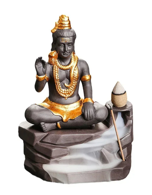 Load image into Gallery viewer, Shiva Buddha  Ornaments For Home Decoration Backflow Incense Burner
