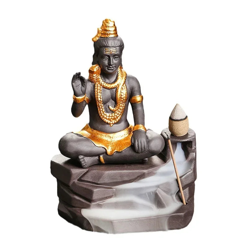 Shiva Buddha  Ornaments For Home Decoration Backflow Incense Burner