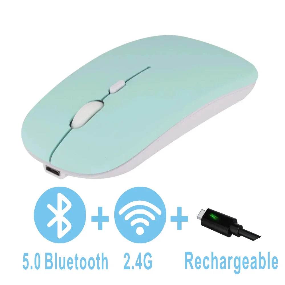 Mouse Rechargeable  Bluetooth Wireless Dual Mode 5.1 BT Silent Computer  gaming  Ergonomic Mouse for PC Laptops 2.4 USB