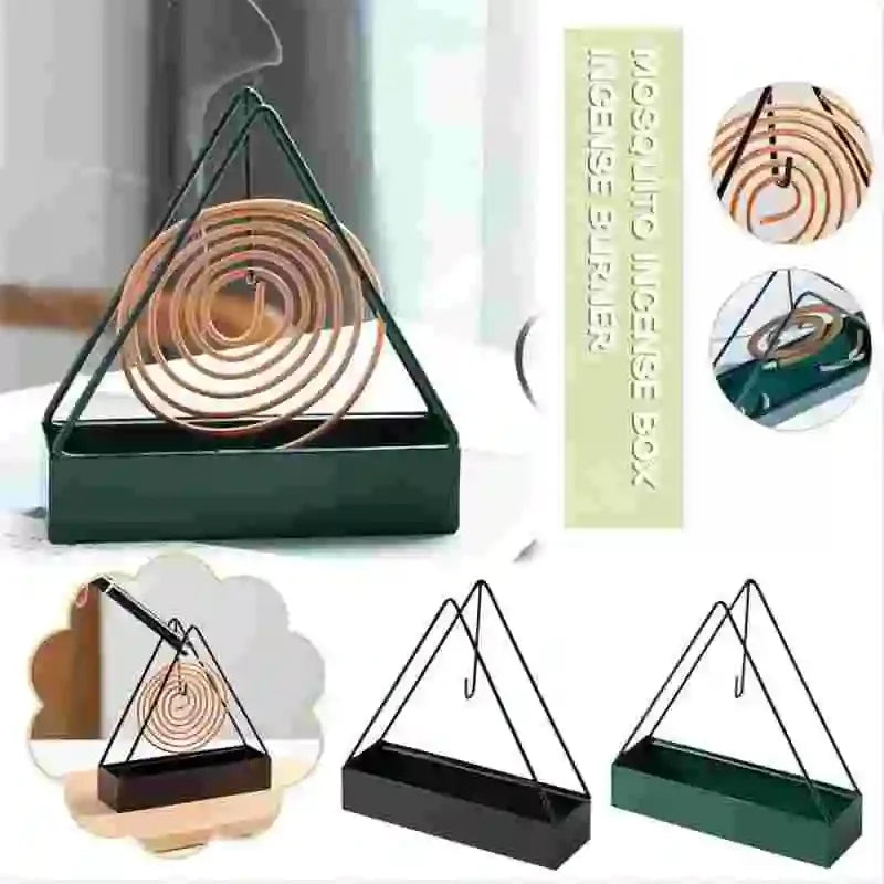 Mosquito Coil Holder Creative Triangle Mosquito Incense Box Sandalwood Incense Holder Tray Incense Smoke Box Incense Burner Tray