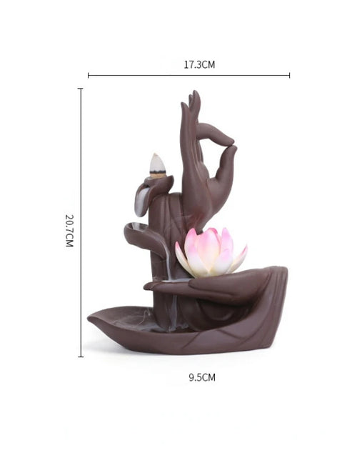 Load image into Gallery viewer, 1pc, Lotus Waterfall Incense Holder Ceramic Handicrafts, Aromatherapy for Home Decor, Office, Yoga, Relaxation (Without Incense）
