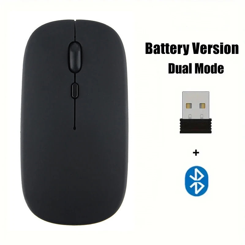 Portable Wireless Mouse Bluetooth-compatible 2.4GHz Dual Modes Computer Mice with Nano Receiver for Notebook PC Laptop Macbook