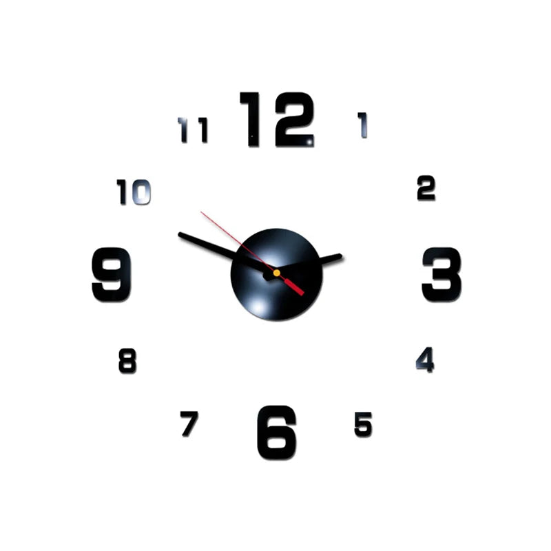 Creative Simple Luminous Digital Clock DIY Silent Wall Clock Study Living Room Punch-Free Wall Sticker Clock