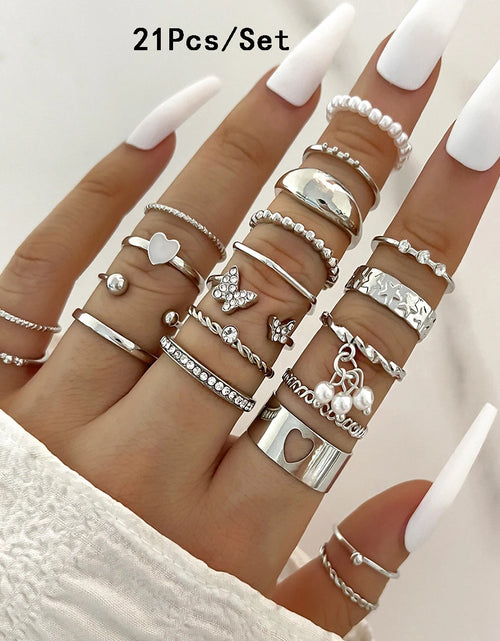 Load image into Gallery viewer, 23Pcs Trendy Simple Knuckle Rings Set For Women Crystal Star Moon Eye Wave Ring Female Fashion Party Jewelry Accessories
