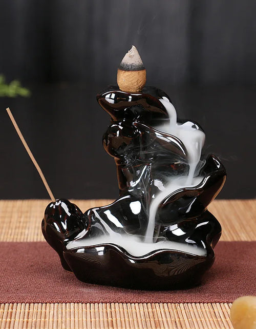 Load image into Gallery viewer, burner ceramic crafts aromatherapy burner bergamot tower incense burner Reflux incense burner alpine flowing water ornaments.
