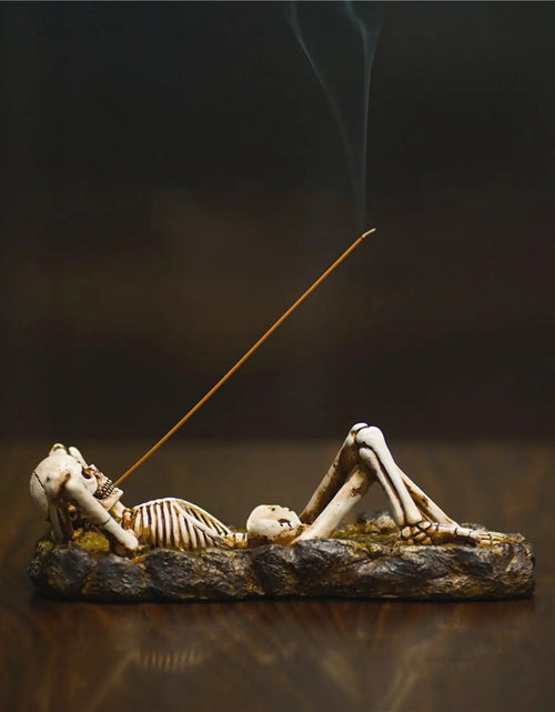 Load image into Gallery viewer, Incense Burner Skull Figurine Sculpture Incense Stick Holder Decor Gifts
