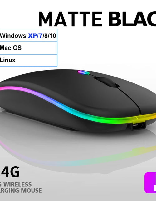 Load image into Gallery viewer, LED Wireless Mouse USB Rechargeable Bluetooth-compatible RGB Mouse Silent Ergonomic Mouse With Backlight For Laptop PC ipad
