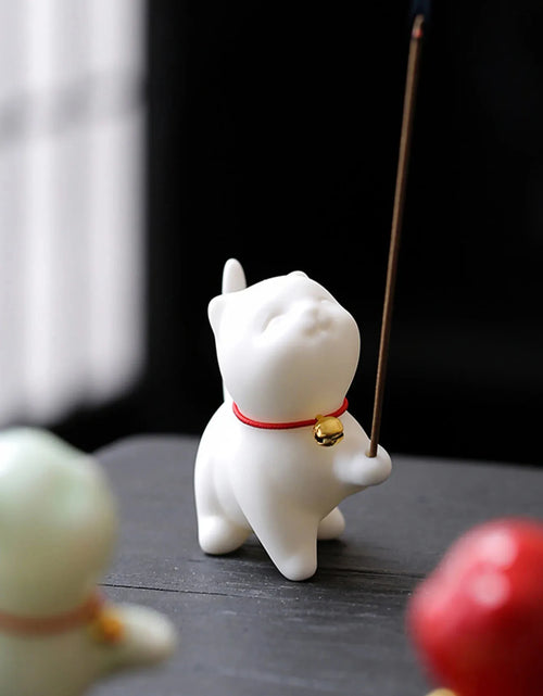 Load image into Gallery viewer, Cute Cat Buddhism Line Incense plate Incense Burner Stick Holder  Sandalwood Coil Base Temples Yoga Studios Home Decoration
