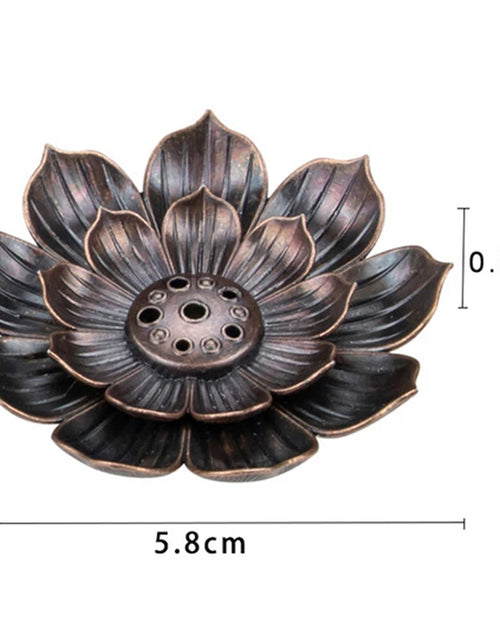 Load image into Gallery viewer, New 1PC Alloy Incense Burner Stick Holder Plate Buddhism Lotus Censer Bronze Nasturtium Incense Burner
