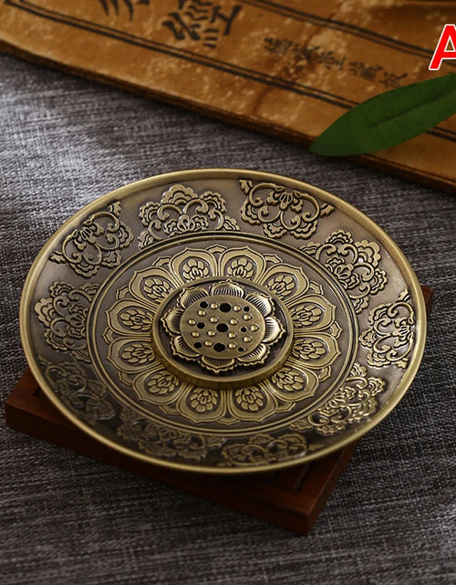 Load image into Gallery viewer, Retro Incense Holder Metal Dragon And Phoenix Lotus Incense Burners For Incense Sticks Cone Censer Plate Buddhism Home Decor
