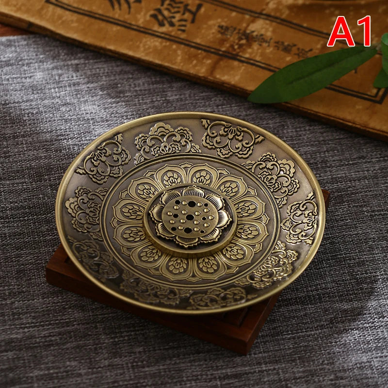 Retro Incense Holder Metal Dragon And Phoenix Lotus Incense Burners For Incense Sticks Cone Censer Plate Buddhism Home Decor