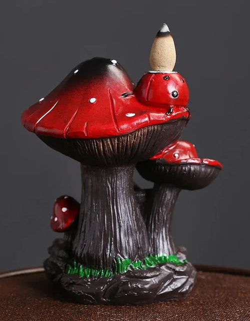 Load image into Gallery viewer, 1Piece Resin Home Ornaments Mushroom Waterfall Backflow Incense Burner Incense Holder Censer Home Decor (Without Incense)
