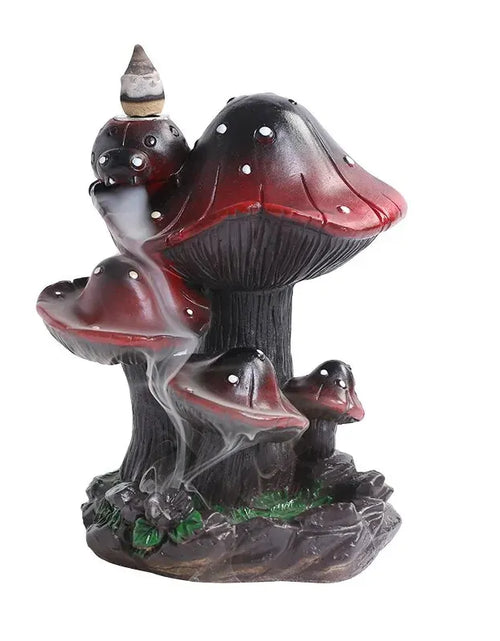 Load image into Gallery viewer, 1Piece Resin Home Ornaments Mushroom Waterfall Backflow Incense Burner Incense Holder Censer Home Decor (Without Incense)
