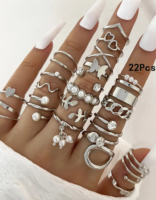 Load image into Gallery viewer, 23Pcs Trendy Simple Knuckle Rings Set For Women Crystal Star Moon Eye Wave Ring Female Fashion Party Jewelry Accessories
