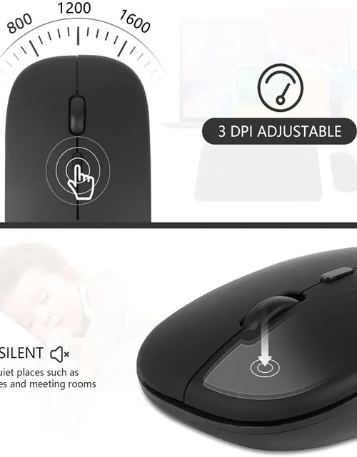 Load image into Gallery viewer, Portable Wireless Mouse Bluetooth-compatible 2.4GHz Dual Modes Computer Mice with Nano Receiver for Notebook PC Laptop Macbook
