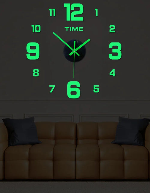 Load image into Gallery viewer, Creative Simple Luminous Digital Clock DIY Silent Wall Clock Study Living Room Punch-Free Wall Sticker Clock
