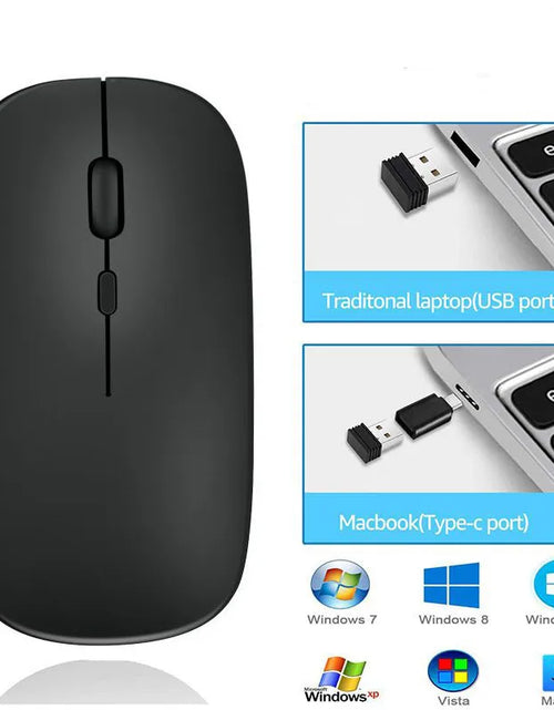 Load image into Gallery viewer, Portable Wireless Mouse Bluetooth-compatible 2.4GHz Dual Modes Computer Mice with Nano Receiver for Notebook PC Laptop Macbook
