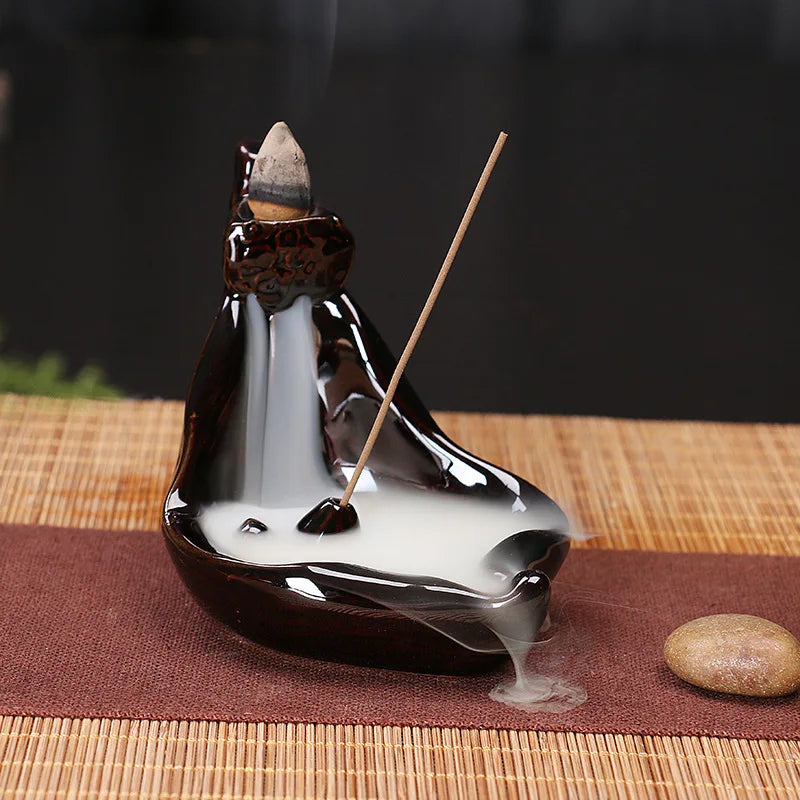 burner ceramic crafts aromatherapy burner bergamot tower incense burner Reflux incense burner alpine flowing water ornaments.