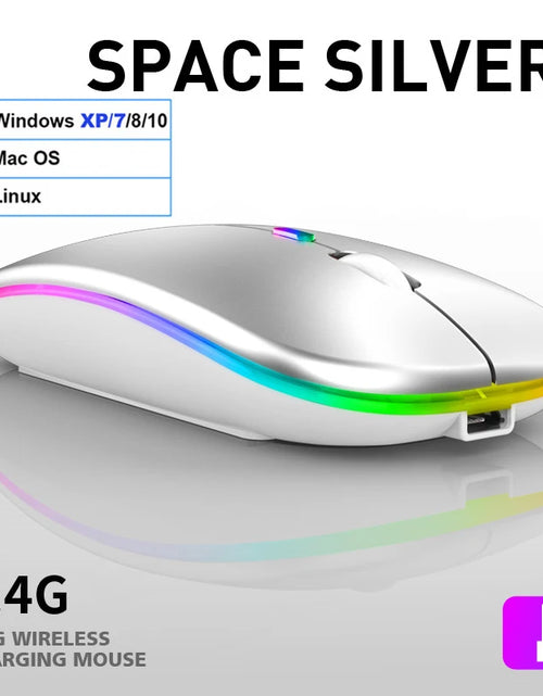 Load image into Gallery viewer, LED Wireless Mouse USB Rechargeable Bluetooth-compatible RGB Mouse Silent Ergonomic Mouse With Backlight For Laptop PC ipad
