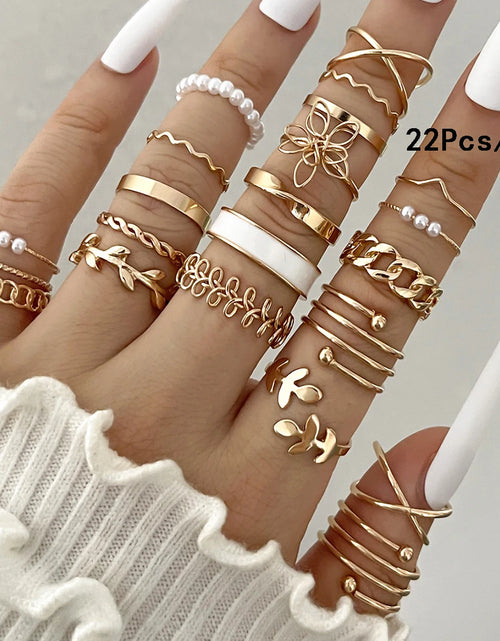 Load image into Gallery viewer, 23Pcs Trendy Simple Knuckle Rings Set For Women Crystal Star Moon Eye Wave Ring Female Fashion Party Jewelry Accessories
