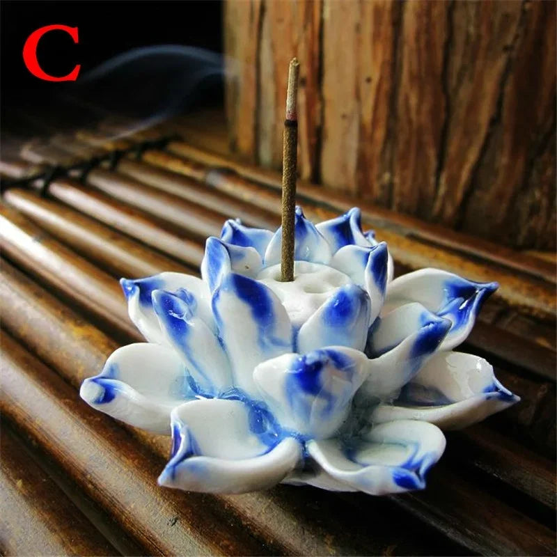 Handmade Lotus Incense Stick Holder Ceramic Sandalwood Incense Holder Home Teahouse Office Decor Aromatherapy Censer