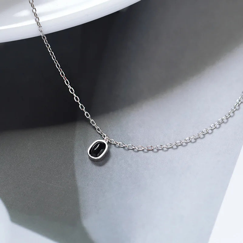 Luxury Black Crystal Beanie Pendant Necklace