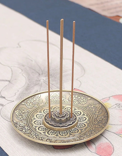 Load image into Gallery viewer, Retro Incense Holder Metal Dragon And Phoenix Lotus Incense Burners For Incense Sticks Cone Censer Plate Buddhism Home Decor
