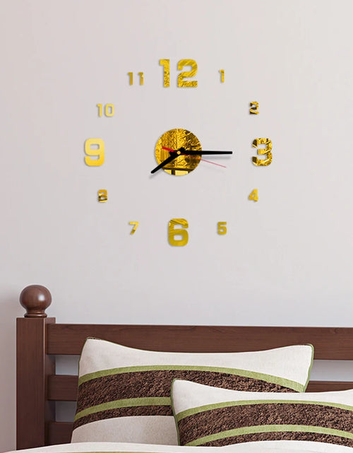 Load image into Gallery viewer, Creative Simple Luminous Digital Clock DIY Silent Wall Clock Study Living Room Punch-Free Wall Sticker Clock
