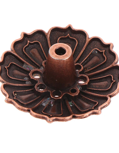 Load image into Gallery viewer, New 1PC Alloy Incense Burner Stick Holder Plate Buddhism Lotus Censer Bronze Nasturtium Incense Burner
